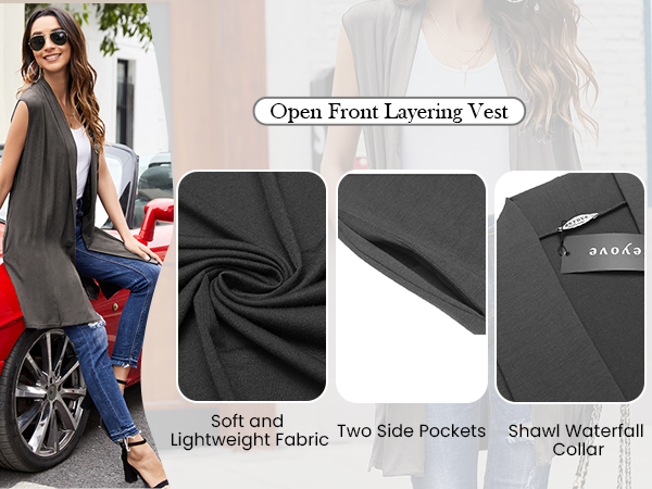 long vest for women sleeveless