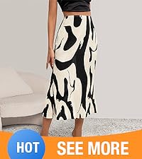 2024 Summer High Waist Graphic Print A Line Pleated Long Skirts for Women Trendy Plisse Midi Skirt