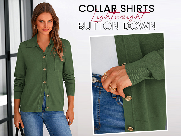 long sleeve button up lightweight cardigans for women button down shirts for women dressy casual