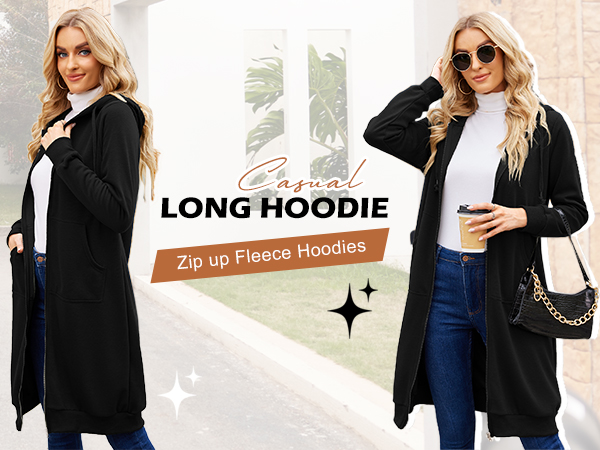 LONG HOODIES FOR WOMEN 