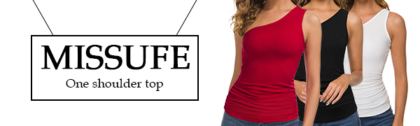 Missufe Women''s One Shoulder Tops