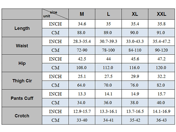 size chart