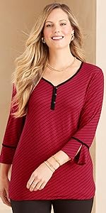 Liz & Me Henley Top