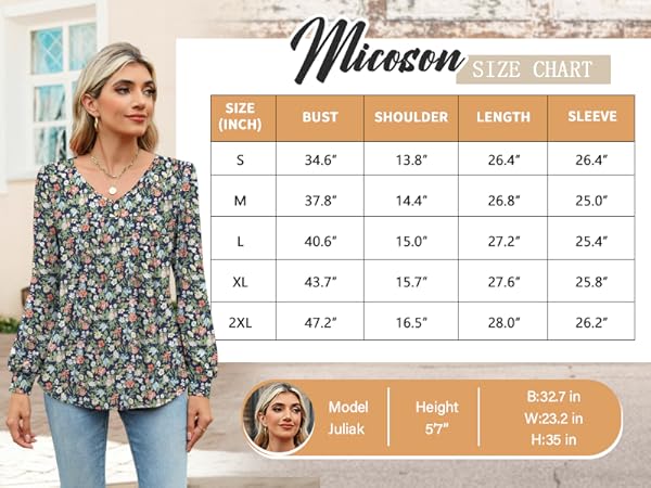 micoson size chart