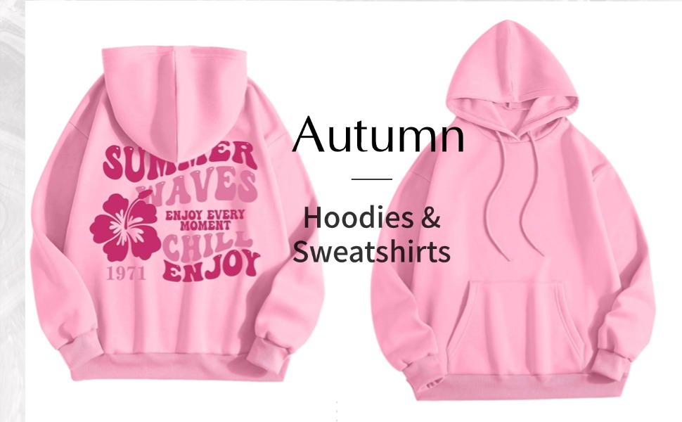 Sweatshirts For Teen Girls Long Sleeve Letter Print Casual Graphic Hoodies Drawstring Pullover