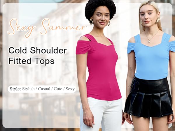 cold shoulder tops for women dressy