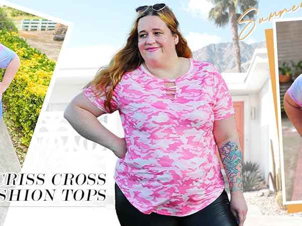 PLUS SIZE SHORT SLEEVE TOPS FOR WOMEN