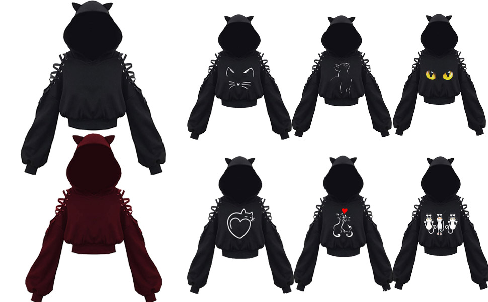 girls cute cat ear hoodie