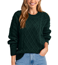 casual long sleeve sweater cable knit jumper tops fall pullover for women womens winter sweaters