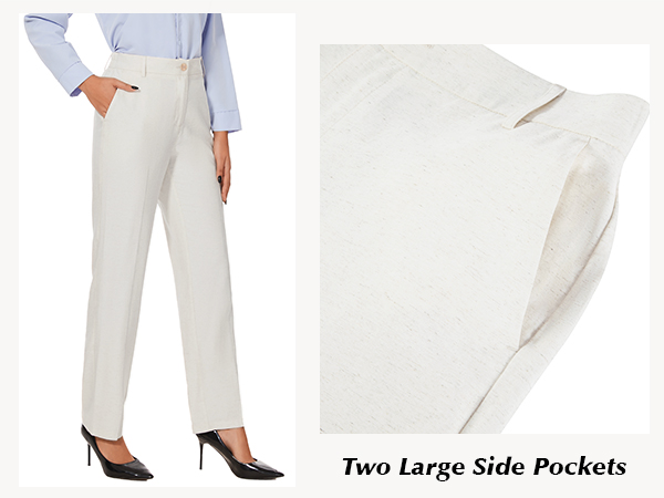 mid waist dress pant for women business trousers work office pants with pockets