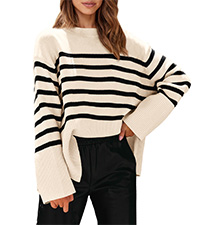 fall sweaters oversized sweaters for women knit striped sweater womens fall fashion crewneck sweater