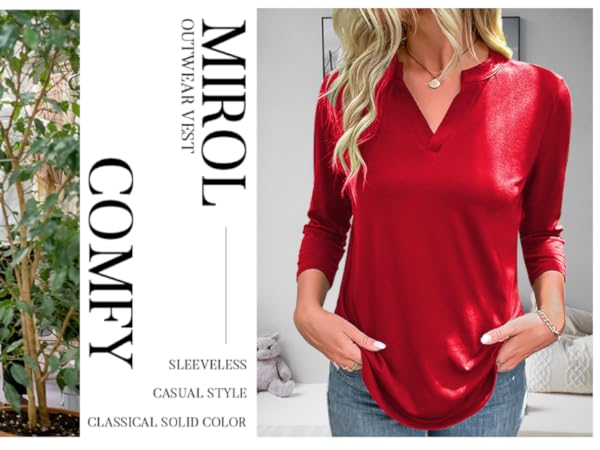 3/4 sleeve shirt for women