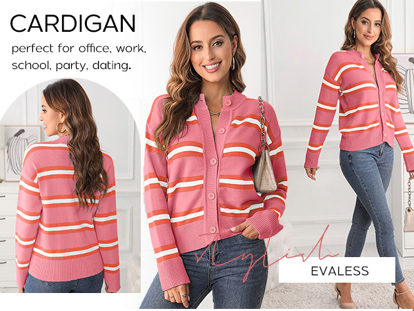 striped cardigans for women