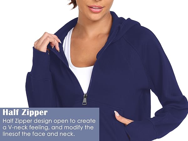 half zip sweatshirt women