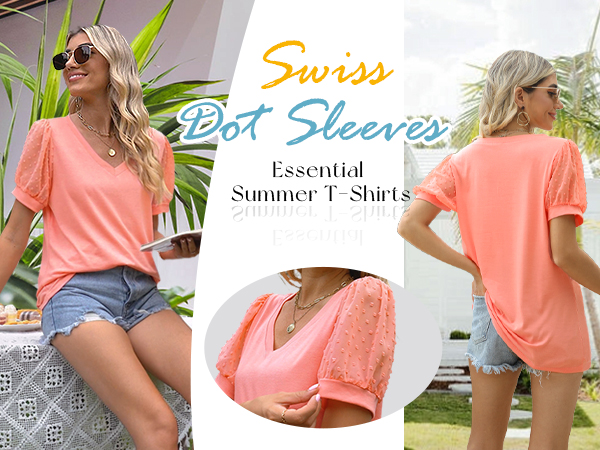 Swiss Dot Puff Sleeve-Essential Summer T-Shirts