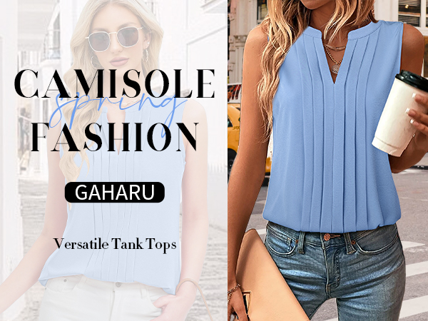 sleeveless camisole tops for women tank top v neck dressy blouses summer