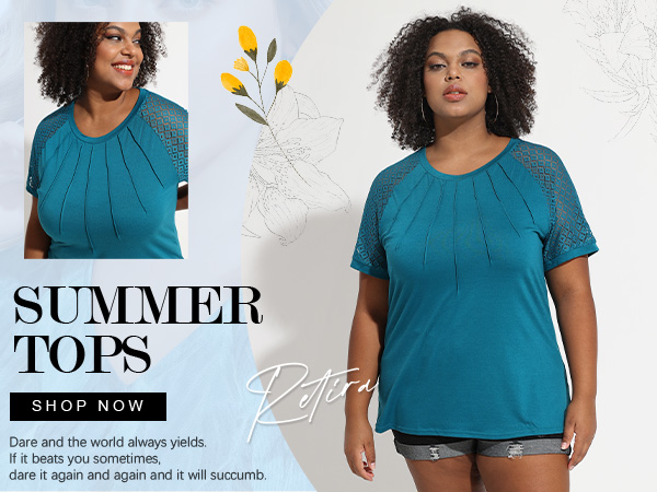 PLUS SIZE LACE TOPS