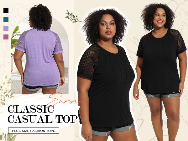 plus size short sleeve tops