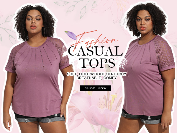 plus size lace tops