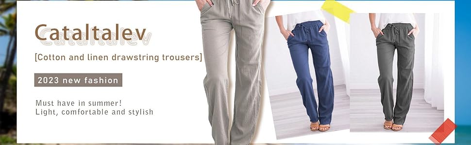 womens linen pants with pockets