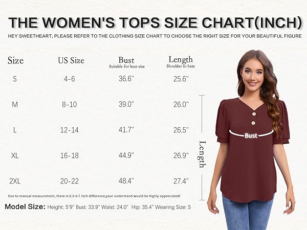 NILOUFO Womens Summer Casual T Shirts Puff Short Sleeve Tops V Neck Trendy Blouses Tunic