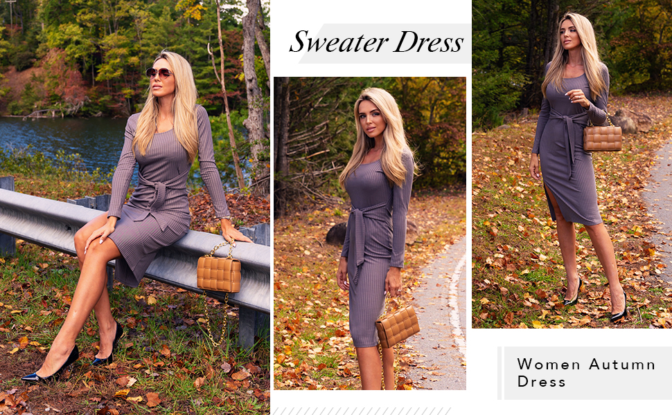 PRETTYGARDEN SWEATER DRESS