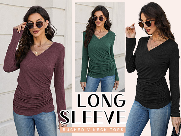 ruched long sleeve top