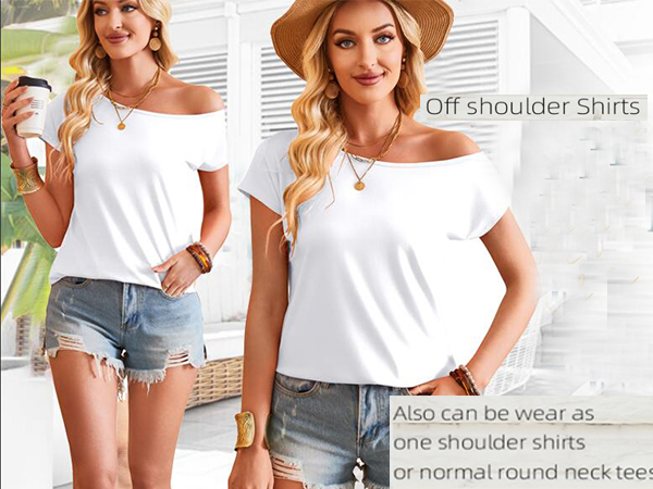 women''s off shoulder t-shirts