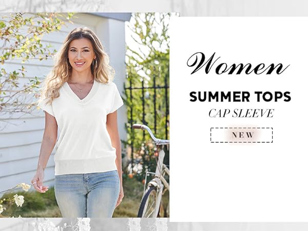 womens summer cap sleeve tops