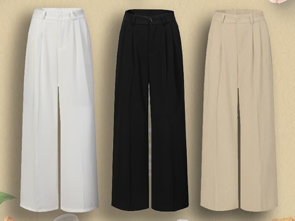 white wide leg pants for women,wide leg pants for women,womens black pants,wide leg pants 