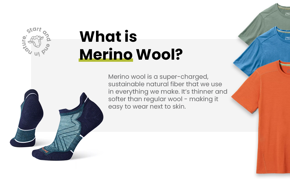  Merino wool is a sustainable, natural fiber that is thinner and softer than regular wool.