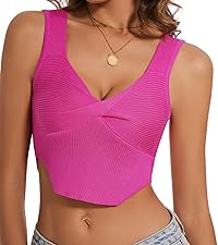 womens sexy knit crop tank tops