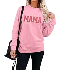 Mama Sweatshirt Womens MAMA Shirt Mama Letter Print Long Sleeve Loose Fashion Pullover Top