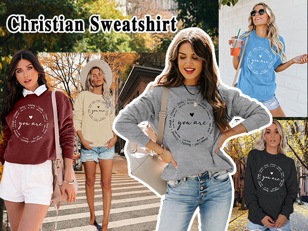 Christian Sweatshirt Women You are Inspiration Shirt Cute Heart Long Sleeve Blessed Saying Tops