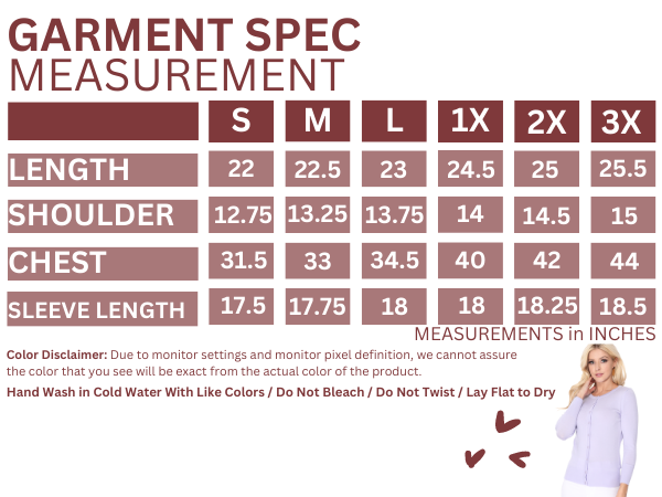 co079 garment spec