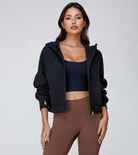 cropped zip up hoodie