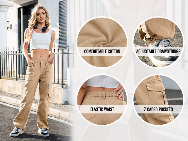 high waist cargo pants