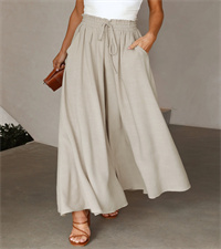 Elastic Waist Wide Leg Pants