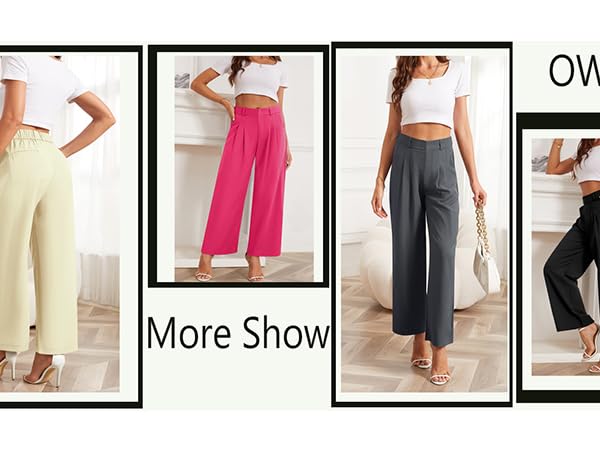 high waisted wide leg pants for women