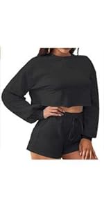 Crop Tops Sets black