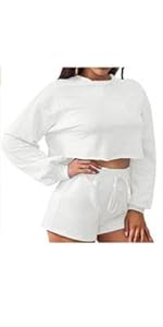 Crop Tops Sets white