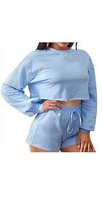 Crop Tops Sets blue