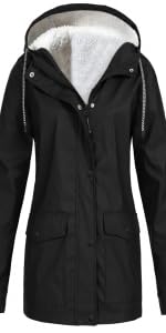 fleece lined rain jacket women