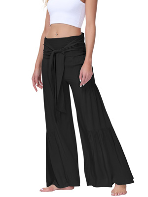 Women''s High Waist Wide Leg Pant Tie Front