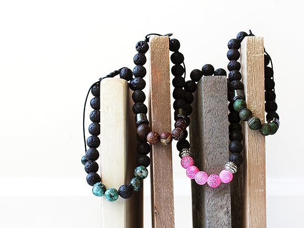 Aromatherapy lava rock bracelets