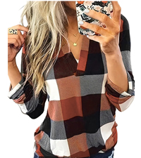 Plaid Print Tops