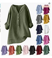 Cotton Linen Tunic Tops 