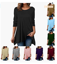 Womens Long Sleeve Tunic Tops 