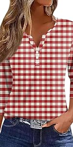 3/4 Sleeve Button Down Shirts for Women 2024