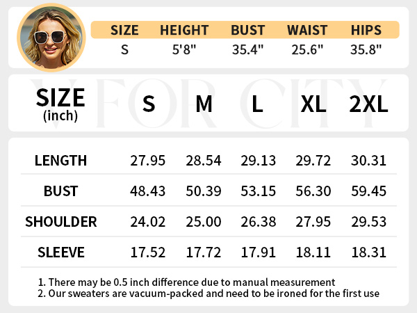 Crochet Cardigan Sweater Size Chart